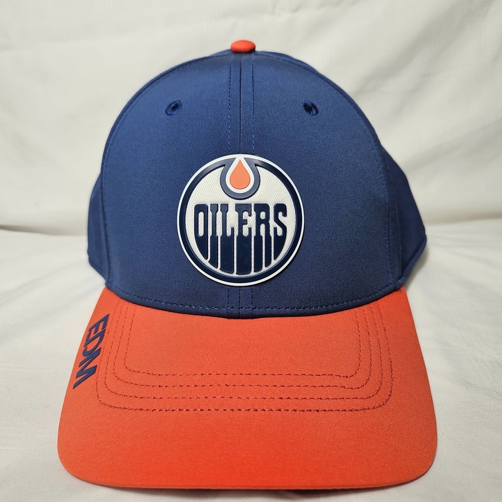 Edmonton Oilers Fanatics Authentic Pro A-Flex Hat L/XL Navy Orange NHL Cap New